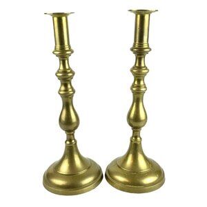 Vintage Fritz Brass Candlestick Holders 12.5 in Pair Classic Table Mantle Decor